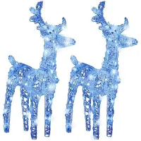 vidaXL Rennes à LED 2 pcs. Bleu 80 LEDs Acrylique
