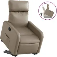 vidaXL Fauteuil relax avec releveur Cappuccino-Brun Similicuir