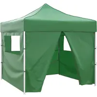 vidaXL Tente pliante à 4 parois 3 x 3 m Vert