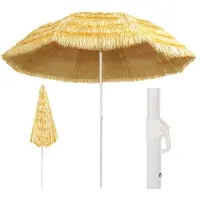 vidaXL Parasol de plage nature 300 cm style hawaïen