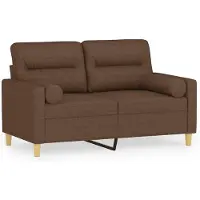 vidaXL Canapé 2 places avec oreillers décoratifs marron 120 cm tissu