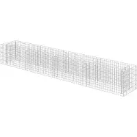 vidaXL Lit surélevé à gabion Acier galvanisé 360x50x50 cm