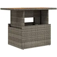 vidaXL Table de jardin Gris 100x55x73 cm Poly rotin et bois d'acacia