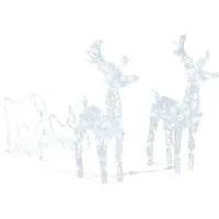 vidaXL Rennes & traîneau Décoration de Noël 160 LEDs 130 cm Acrylique