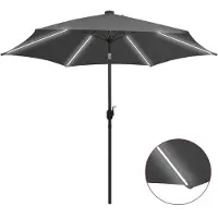 vidaXL Parasol avec lampes LED & mât en aluminium 300 cm Anthracite