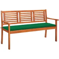vidaXL banc de jardin 3 places avec support 150 cm en bois massif d'eucalyptus