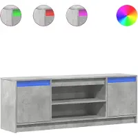 vidaXL Armoire TV avec éclairage LED gris béton 139,5x34x50 cm