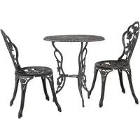 vidaXL Ensemble Bistro 3 pièces fonte d'aluminium