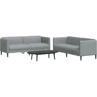 vidaXL Ensemble de canapés 2 pièces gris clair Tissu