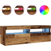 vidaXL Armoire TV avec LED imitation vieux bois 120x35x40 cm Bois composite