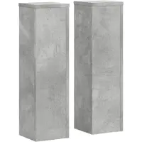 vidaXL Supports pour plantes 2 pcs gris béton bois d'ingénierie