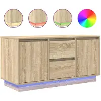 vidaXL Armoire TV avec lampes LED Chêne Sonoma 100x41x50 cm