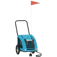 vidaXL Remorque pour vélo Chiens Bleu Tissu Oxford et fer