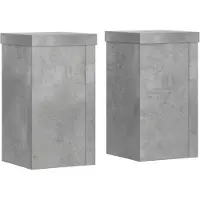 vidaXL Supports pour plantes 2 pcs gris béton bois d'ingénierie