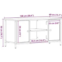 vidaXL Armoire TV noir imitation chêne 100 x 40 x 50 cm Bois composite