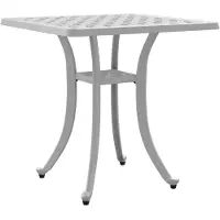 vidaXL Table de jardin blanche 53x53x53 cm fonte d'aluminium