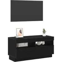 vidaXL Armoire TV noir imitation chêne 80 x 35 x 40 cm Matériau dérivé du bois