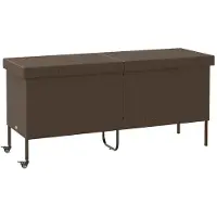 vidaXL Coffre de jardin à roulettes brun 160x55x75 cm Poly rotin