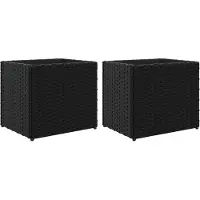 vidaXL Jardinières 2 pcs noir 36x30x32 cm résine tressée