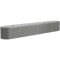 vidaXL Lit surélevé de jardin Acier galvanisé 260x40x36 cm gris