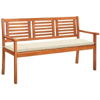 vidaXL banc de jardin 3 places avec support 150 cm en bois massif d'eucalyptus