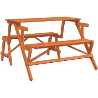 vidaXL Table de pique-nique avec bancs 2-en-1 en bois massif de sapin