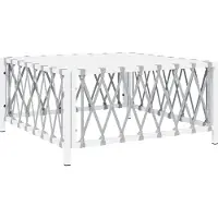 vidaXL Table de jardin blanche 70x70x34 cm Tissu
