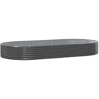 vidaXL Lit surélevé Acier revêtu par poudre 296x140x36 cm Anthracite