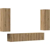 vidaXL Armoires murales TV 4 pcs. Chêne Artisan Matériaux dérivés du bois