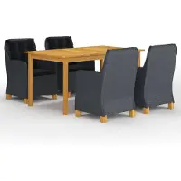 vidaXL Ensemble de jardin 5 pièces gris foncé