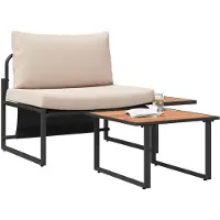 vidaXL Ensemble de canapés de jardin , 2 pièces, taupe, acier