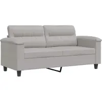 vidaXL Canapé à 2 places Gris clair 140 cm Tissu microfibre
