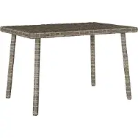 vidaXL Table basse de jardin rectangulaire Gris 60x40x37 cm Poly rotin