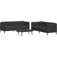 vidaXL Ensemble de canapés 2 pièces noir tissu