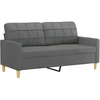 vidaXL Canapé à 2 places Gris foncé 140 cm Tissu