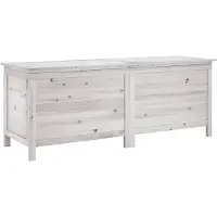 vidaXL Coffre de jardin blanc 150x50x56,5 cm bois massif sapin