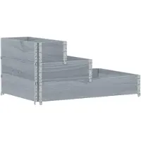 vidaXL Lit surélevé à 3 niveaux gris 120x80 cm bois de pin massif