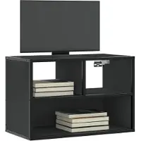 vidaXL Armoire TV noire 60x31x39,5 cm Bois composite et métal
