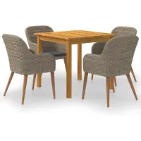 vidaXL Ensemble de jardin 5 pièces brun