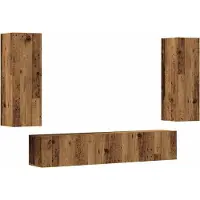 vidaXL Armoires murales TV 4 pcs. Aspect vieux bois Matériaux dérivés du bois