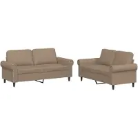 vidaXL ensemble de canapés 2 pièces avec coussins Cappuccino-Brun Similicuir