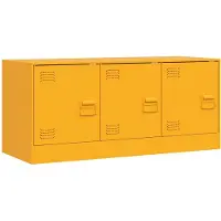 vidaXL Armoire TV jaune moutarde 99x39x44 cm Acier