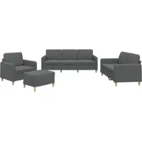 vidaXL Ensemble de canapés 4 pièces avec coussins Tissu gris foncé