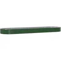 vidaXL Lit surélevé Acier revêtu par poudre 523x140x36 cm Vert