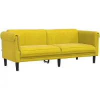 vidaXL Canapé 3 places jaune velours