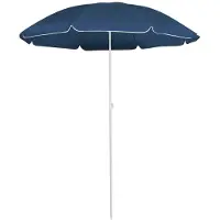 vidaXL Parasol avec mât en acier bleu 180 cm