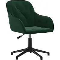 vidaXL Chaise de bureau pivotante vert foncé velours