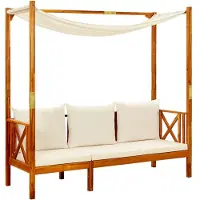 vidaXL Banc de jardin avec toit solaire en bois massif d'acacia