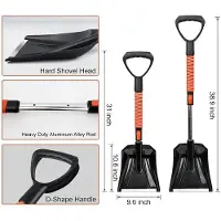 Jojomino Ensemble Pelle et Brosse à Neige Multifonctions, Grattoir à Glace et Brosse à Neige Rétractable, Grattoir à Neige Détachable