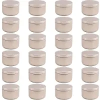 Jojomino 24 PièCes éTiquettes DéCoratives pour Pots de Bougies BoîTes de Rangement Vides Bougies en Fer Blanc Bougeoirs RéCipients Ronds en éTain, A